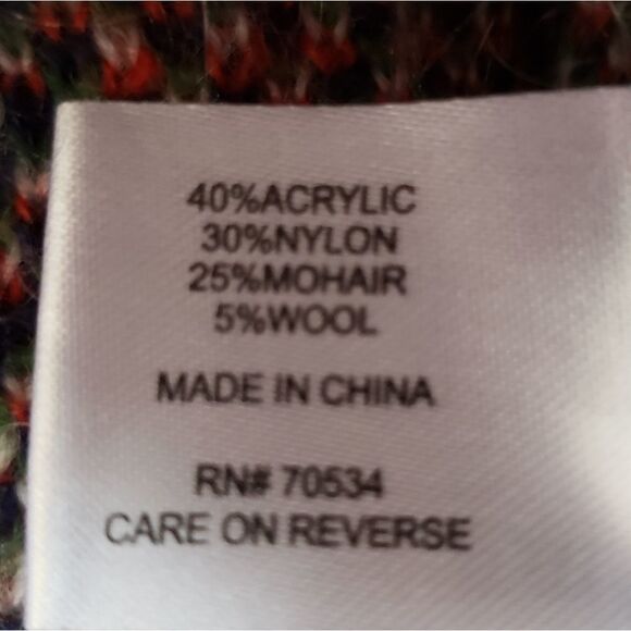 🔹️Orvis Cream Multicolored Plaid Wool & Mohair Blend Sweater Small - Picture 7 of 8